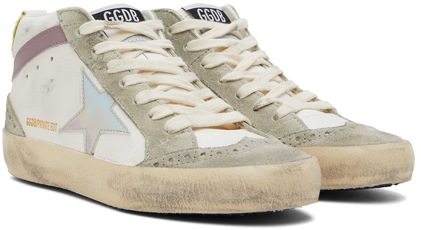Golden Goose SSENSE Exclusive White & Gray Mid Star Classic Sneakers (GWF00122.F003603.81884)