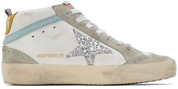 Golden Goose SSENSE Exclusive White & Gray Mid Star Classic Sneakers (GWF00122.F003602.81883)
