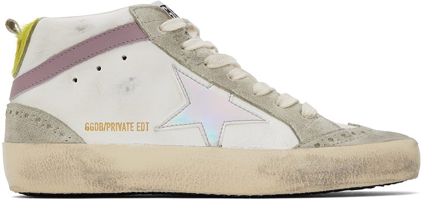 Golden Goose SSENSE Exclusive White & Gray Mid Star Classic Sneakers (GWF00122.F003603.81884)