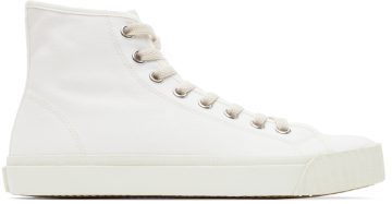 Maison Margiela White Canvas High-Top Sneakers (S57WS0440 P4291)