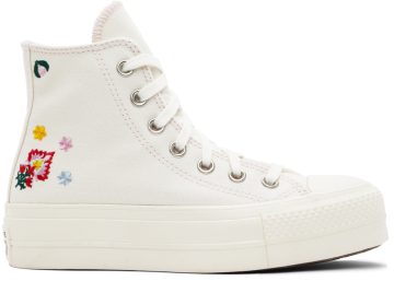 Converse Chuck Taylor All Star Lift Platform Floral Embroidery Egret/zwart/pink Foam