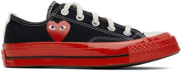 Comme des Garçons Play Off-White & Red Converse Edition Chuck 70 Low-Top Sneakers (P1K123)