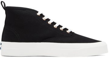 Maison Kitsuné Navy Canvas High-Top Sneakers (CU04708WW9000)