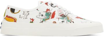 Maison Kitsuné White Olympia Le-Tan Sneakers (IU04739WE4001)