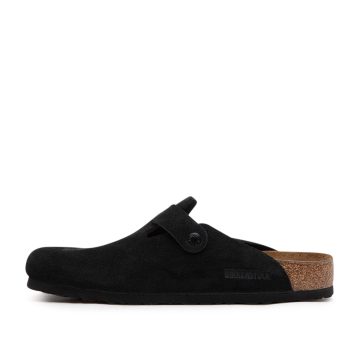 Birkenstock Boston Soft Footbed Suede Leather (Black)