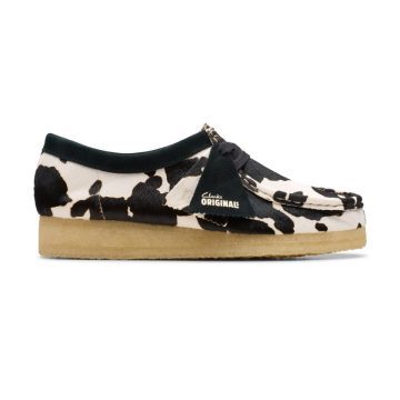 Clarks Originals Wallabee Cow Print HairOn W (Black / White)