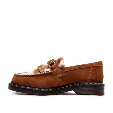 Dr. Martens Adrian Snaffle Hair-On Suede Loafer (Brown / White)