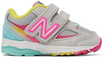 New Balance Baby Grey & Pink 888v2 Sneakers (IO888GR2)