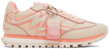 Marc Jacobs Taupe & Green ‘The Fluo Jogger’ Sneakers (M9002372)