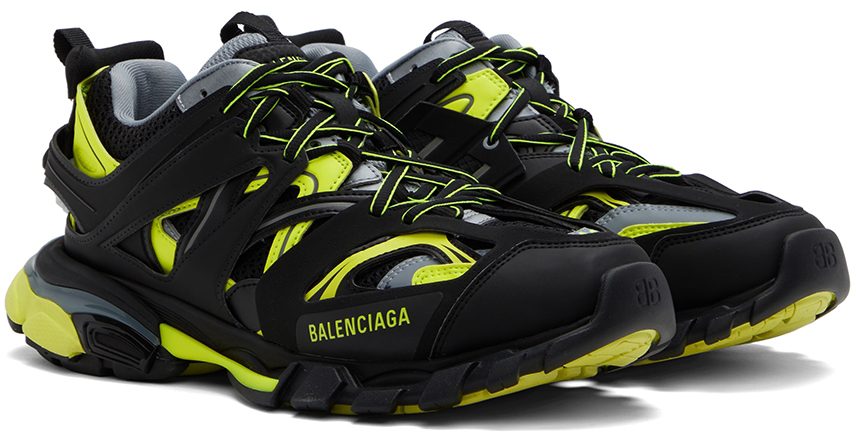 Balenciaga Black & Yellow Track Sneakers (542023-W3AC6-1175)
