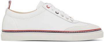 Thom Browne White Calfskin Sneakers (MFD137A-06107)