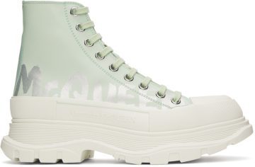 Alexander McQueen White Grafitti Tread Slick High-Top Sneakers (711109WIAT6)