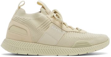 BOSS Beige Knitted Repreve® Sock Trainer 131 – OPEN WHITE (50452034)