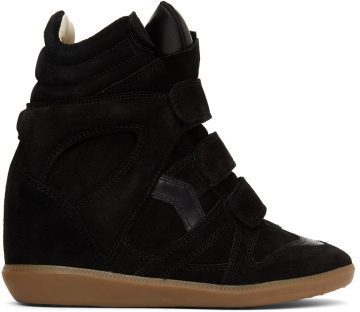 Isabel Marant Black Bekett Wedge High 01BK Black (00MBK0006-00M101S)