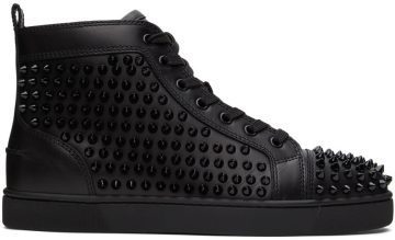 Christian Louboutin Black Louis Spikes B049 BLACK/BLACK/BK (1101083)