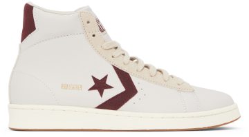 Converse Grey Pro Leather Hi WHITE/DEEP BORDAEUX (171606C)