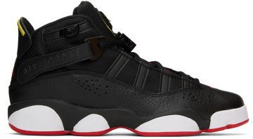 Nike Jordan Kids Black & Red Jordan 6 Rings Big Kids BLACK/UNIVERSITY RED (323419-063)