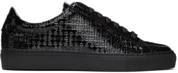 Givenchy Black 4G Patent Leather Urban Street Low 001 Black (BE0003E17W)