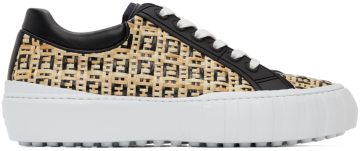 Fendi Black & Beige Raffia ‘Forever Fendi’ F1DV1 NATUR (7E1414 AF5B)