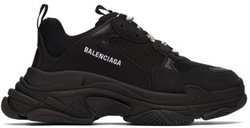 Balenciaga Black & White Triple S Sneaker 1000 BLACK (534217-W2CA1-1000)