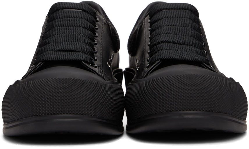 Alexander McQueen Black Glitter Deck Plimsoll 1449 BLACK/STARRY NI (682410WIB66)
