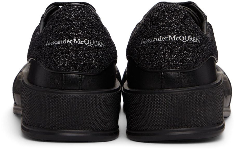 Alexander McQueen Black Glitter Deck Plimsoll 1449 BLACK/STARRY NI (682410WIB66)