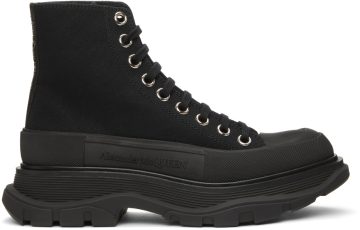 Alexander McQueen Black Tread Slick High 1000 Black (611706 W4L32)