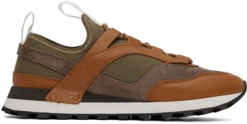 Salvatore Ferragamo Brown & Green Indy SELLA (AMBRA) CARAWA (756568 020936003)
