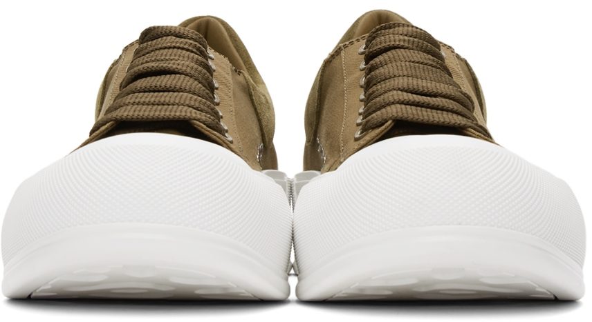 Alexander McQueen Khaki Deck Lace-Up Plimsoll 3227 KHAKI/KHAKI/WHI (654594W4PQ1)