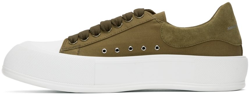 Alexander McQueen Khaki Deck Lace-Up Plimsoll 3227 KHAKI/KHAKI/WHI (654594W4PQ1)