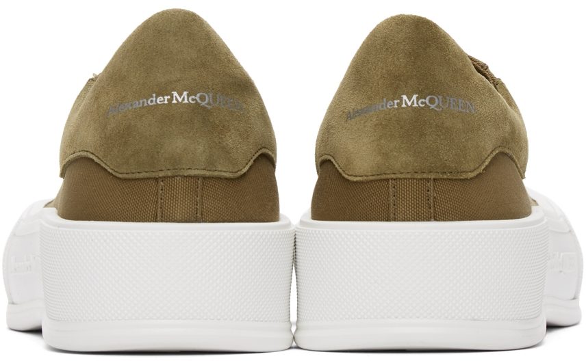 Alexander McQueen Khaki Deck Lace-Up Plimsoll 3227 KHAKI/KHAKI/WHI (654594W4PQ1)