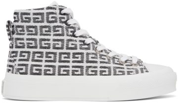 Givenchy White 4G Jacquard City 004 Black/White (BE0025E10N004)