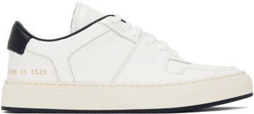 Common Projects White & Navy Decades Sneaker 0528 White/ Navy (6098)