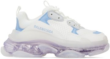 Balenciaga White Triple S 9944 Lg Blu/Grey/Lil (544351 W2GA3)