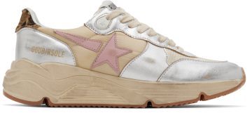 Golden Goose Beige Running Sole Low-Top 81788 BEIGE/SILVER/P (GWF00215.F003242.81788)