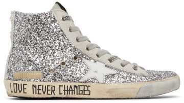 Golden Goose Glitter & Suede Francy Silver (F00113.F002029.70160)