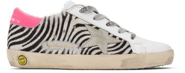 Golden Goose Kids White & Black Pony Hair Zebra Super Star Classic 81615 White Black Ze (GYF00101.F002841.81615)