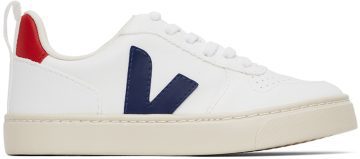 VEJA Kids White & Navy Vegan V-10 Lace-Up WHITE COBALT PEKIN (CX0712570)
