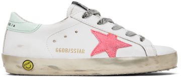 Golden Goose Kids White & Pink Superstar Classic 10977 White/Lobster (GYF00101.F002835.10977)