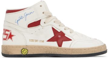 Golden Goose Kids White Sky Star 10350 White/Red (GYF00230.F003340.10350)