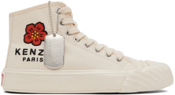 Kenzo Off-White Kenzo Paris High School Trainers 04 – Cream (FC62SN020F73)