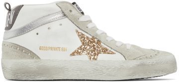 Golden Goose SSENSE Exclusive Glitter Mid Star White (F00122.F002259.10417)