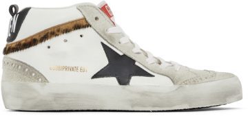 Golden Goose SSENSE Exclusive Mid Star Leopard White (F00122.F002258.81380)