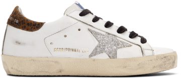 Golden Goose SSENSE Exclusive White Leopard Superstar White (F35WS590.R24)