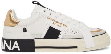 Dolce & Gabbana White & Black Contrasting 2.Zero 8B996 BIANCO/ORO (CS1863 AO222)