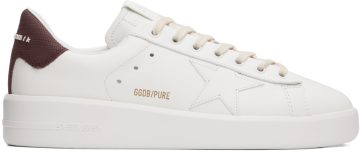 Golden Goose White & Burgundy Purestar 10360 WHITE/BORDEAUX (GMF00197.F003251.10360)