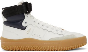 Chloé White & Navy Franckie High-Top 91J Wht/Blu (CHC20W39242)