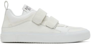 Marcelo Burlon County of Milan White Leather Strap Logo WHITE/BLACK (CMIA095F21LEA0010100)
