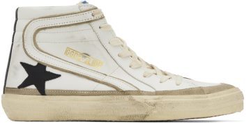 Golden Goose White Slide High-Top 11198 White/Yellow (GWF00369.F003259.11198)