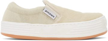 Palm Angels Beige Snow Slip Beige White (PWIA040F21LEA0016101)